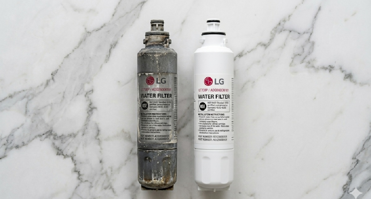 Old vs new LG LT700P water filter comparison