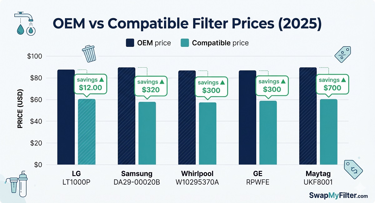 oem vs compatible price comparison chart