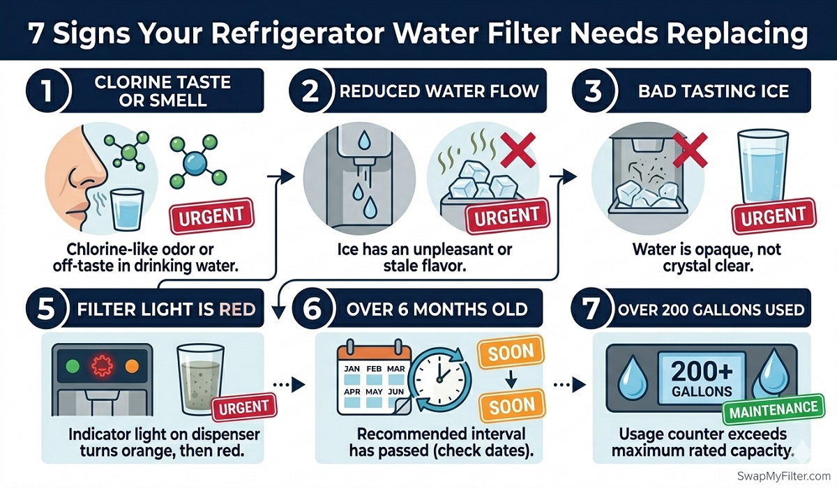 7 signs your refrigerator water filter needs replacing