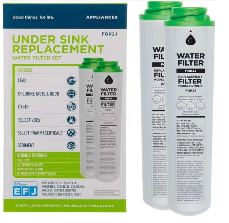 Replacement Water Filters for GE FQK2J Refrigerators – 2-Pack