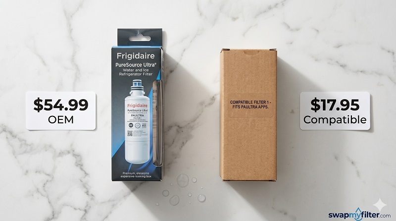 Budget refrigerator water filter vs OEM price comparison