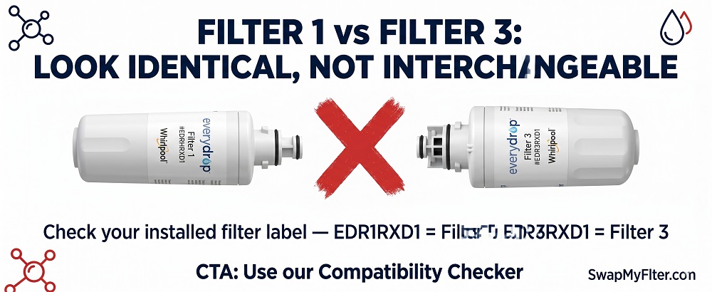 EveryDrop Filter 1 vs Filter 3 not interchangeable warning