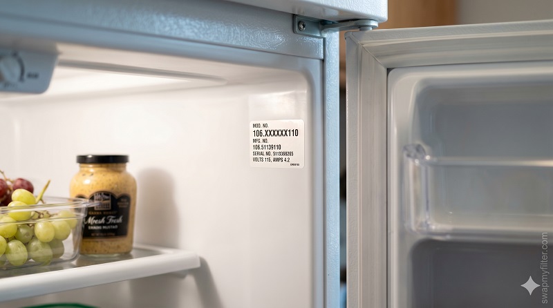 Kenmore refrigerator model number sticker location