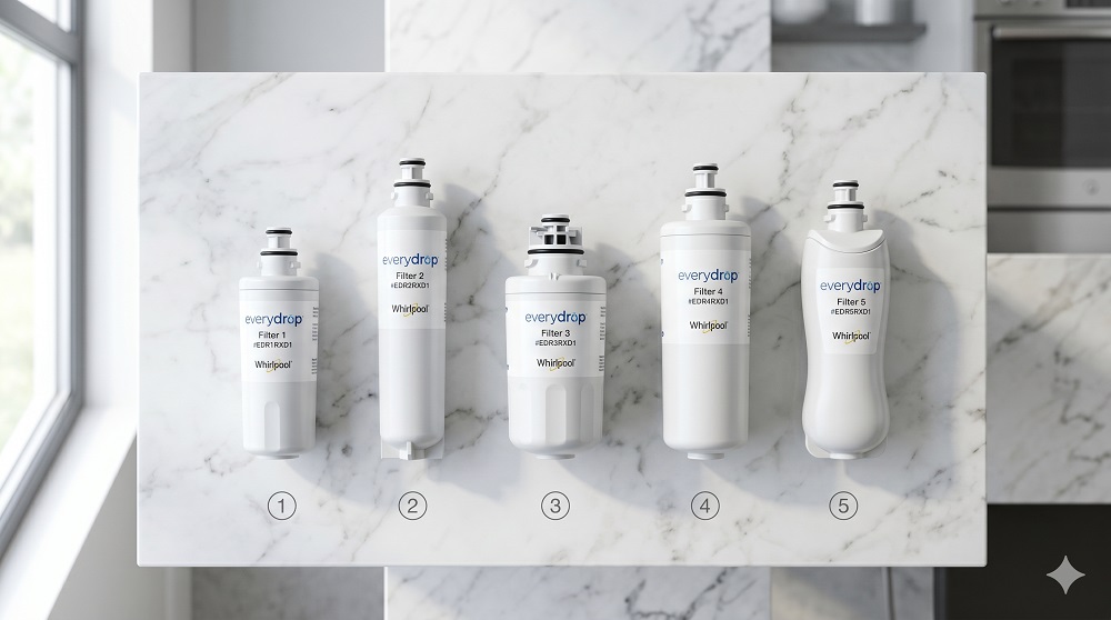 Whirlpool everydrop filters 1 2 3 4 5 lineup comparison